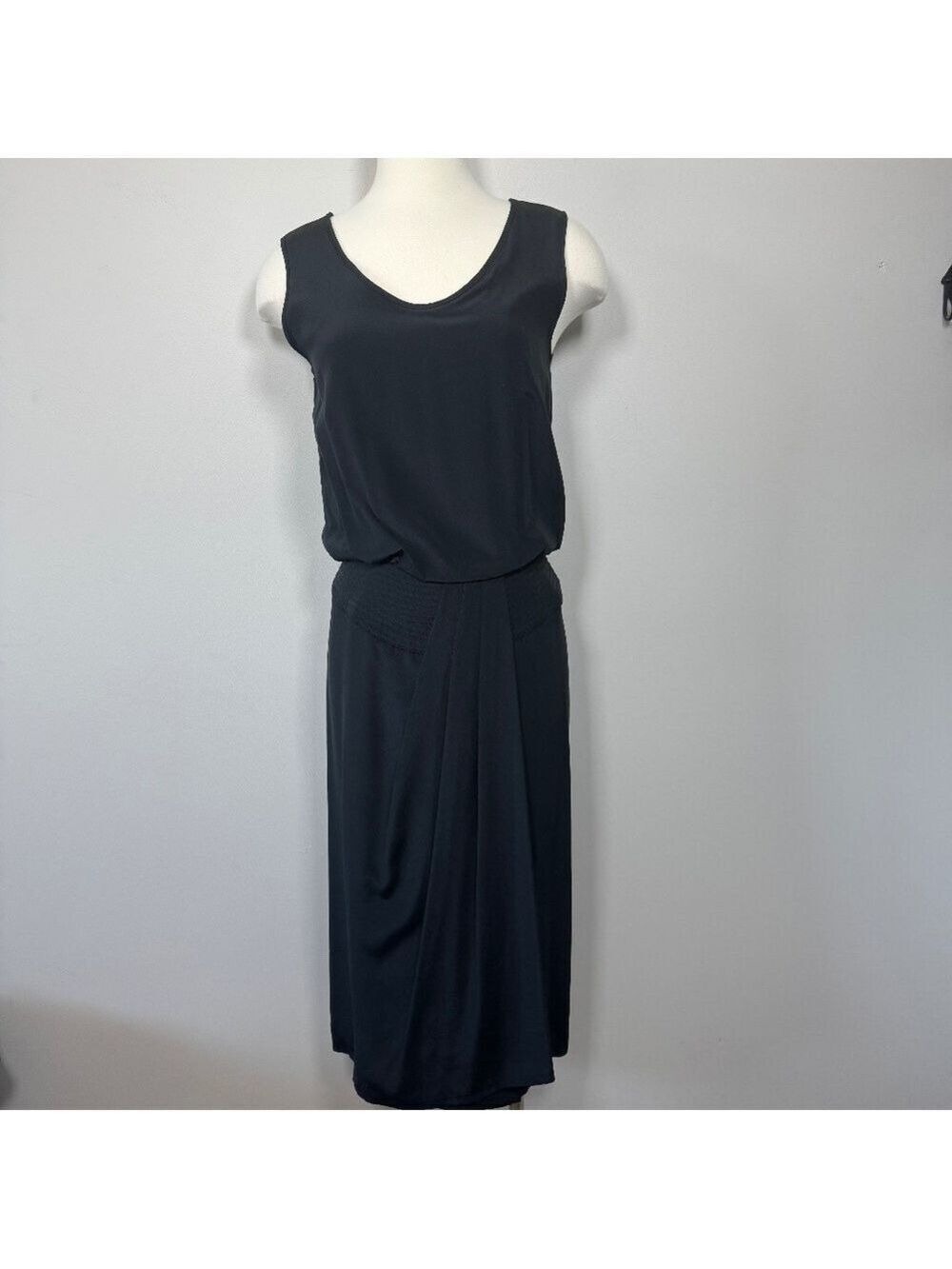 Vintage Wayne Clark Black Sleeveless Midi Dress size 4-6